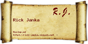Rick Janka névjegykártya